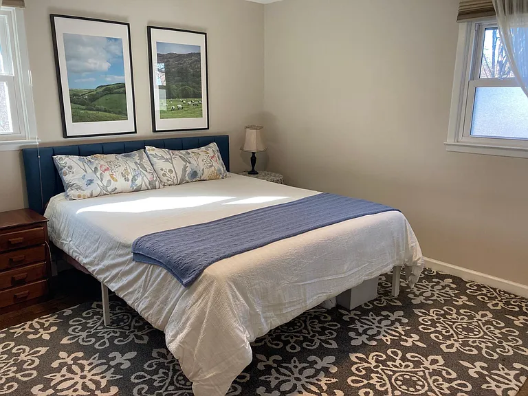 Primary bedroom, shown with Cal King