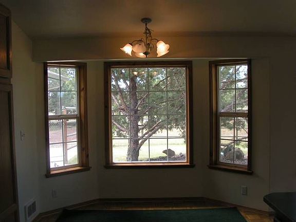 Bay window in dining area
