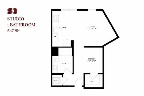 Floor plan Orlo Studio S3