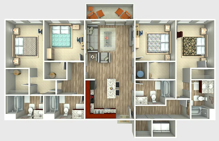 Floor plan The Lux (per bed)