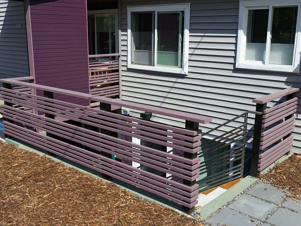 Stairs to your unit. Look for new landscaping coming over the summer