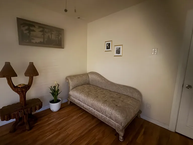 Shared living room, door to available room on right hand side of photo