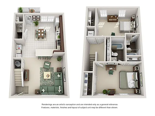 Floor plan 2BR/2.5BA