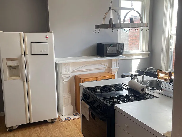 Kitchen with 3 large windows