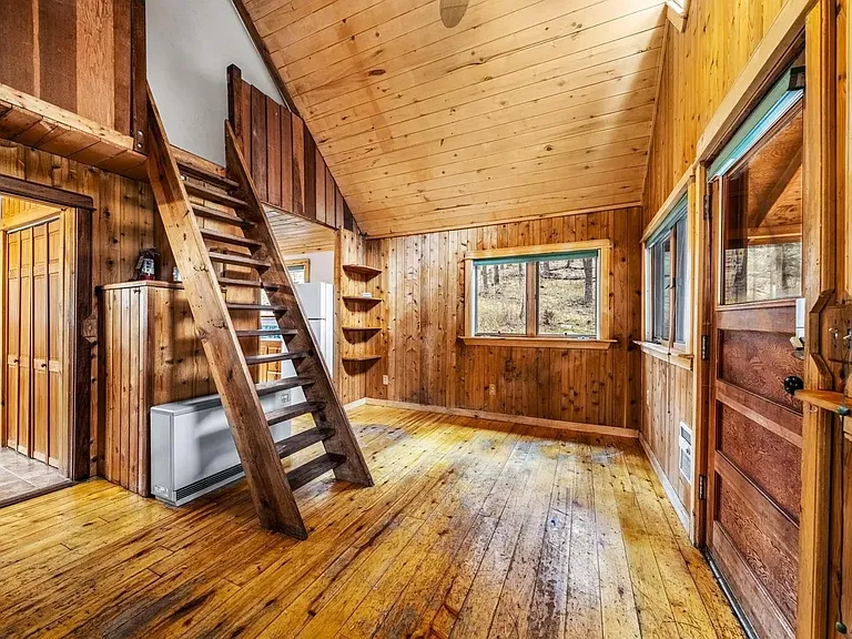 The bedroom loft is up the stairs