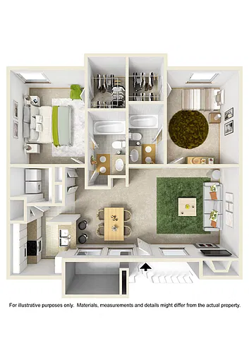 Floor plan 2 BED / 2 BATH