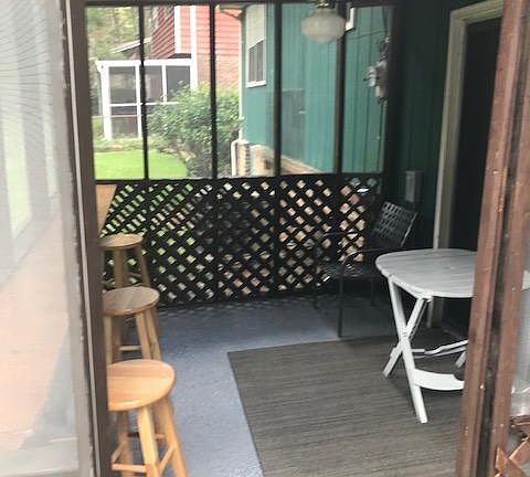 Screened backyard porch