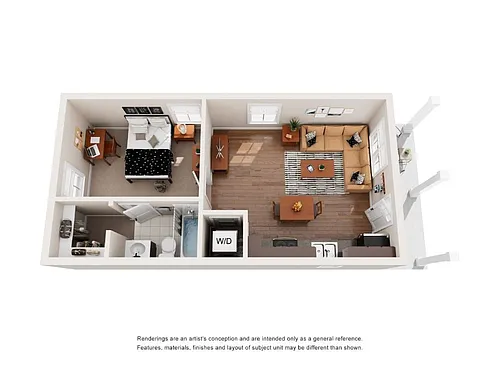 Floor plan One Bedroom Cottage