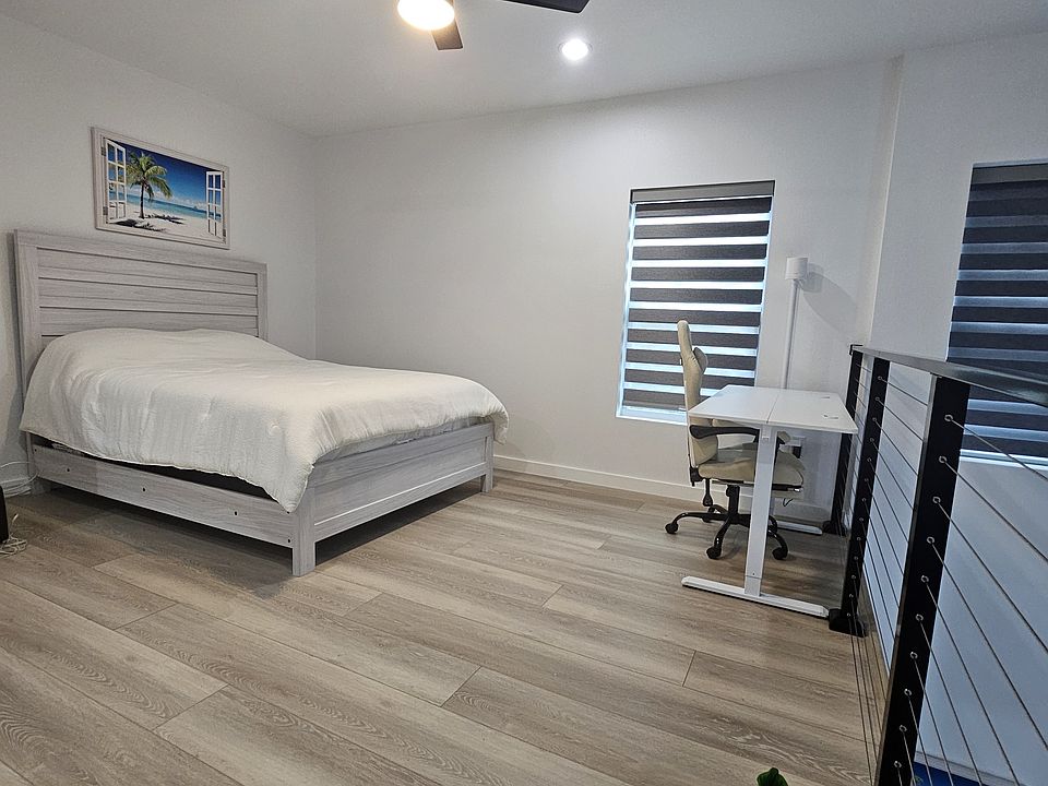 Open Loft Queen Bed with Computer Desk