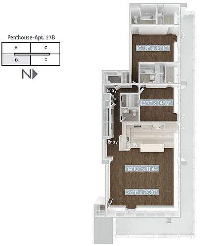 Floor plan B17P-1700SF-27B-Standard