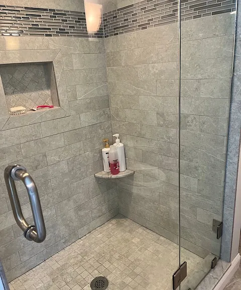 Shower in primary bathroom.