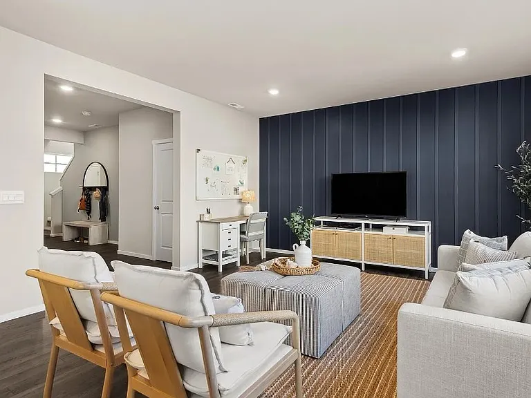 Builders inspiration images, living off kitchen. To the left is the hallway to the front door.