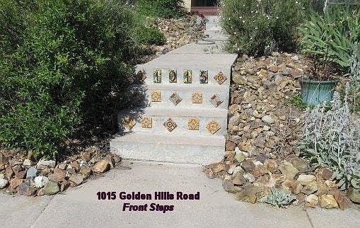 hand-made tiles front steps