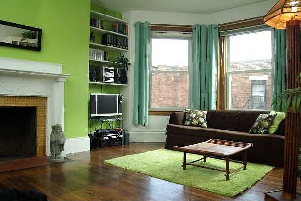 Living room; fireplace