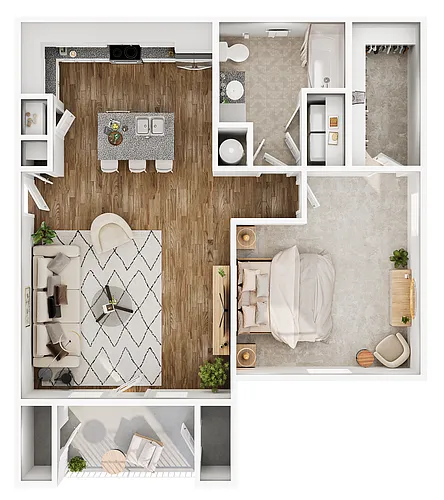 Floor plan 1 Bedroom Plus B
