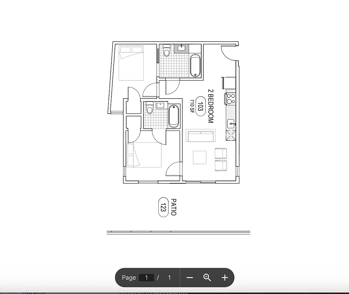 Floor plan 2 Bed 2 Bath