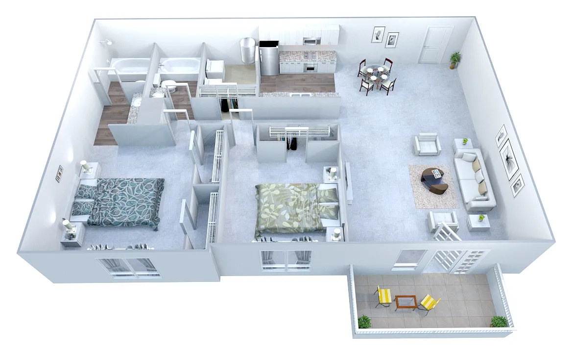 Floor plan C 2 Bed/2 Bath