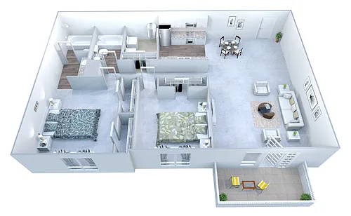 Floor plan C 2 Bed/2 Bath
