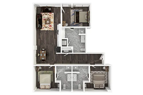 Floor plan The U 3BR 3BA The Heer