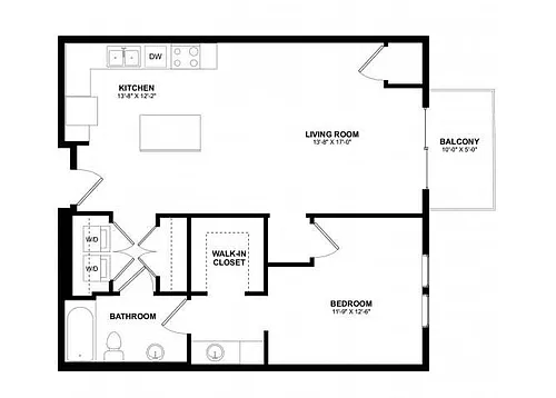 Floor plan 1x1 E and F