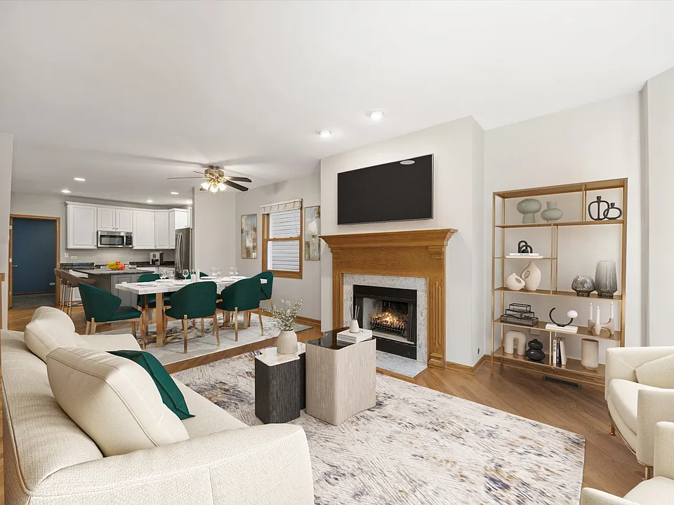 Living Room / Dining Area / Kitchen open layout - staged