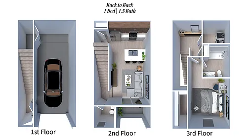 Floor plan 1x1 5 Back-to-Back