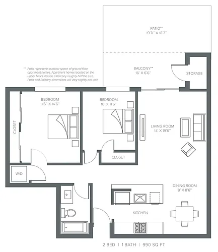 Floor plan 2X1 Renovated