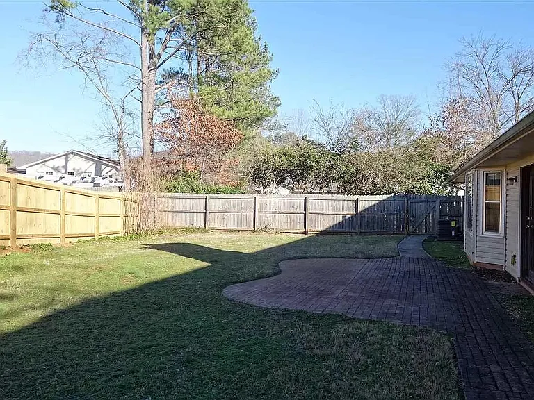 Fenced backyard