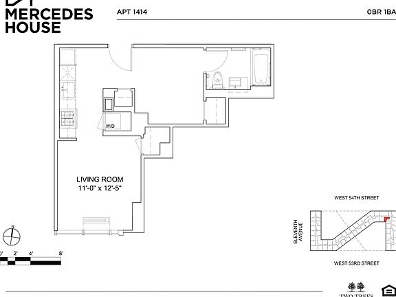 2nd image of 550 W 54th St APT 1414