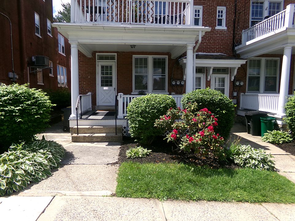 First floor apartment with a covered porch.
