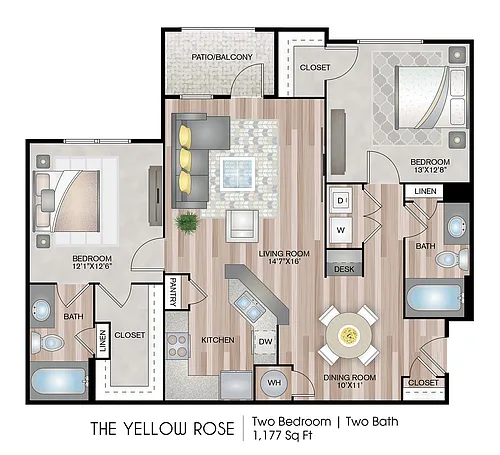 Floor plan The Yellow Rose - Premium Upgrade