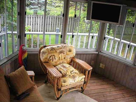 The outdoor gazebo is fully powered to watch the fall football games