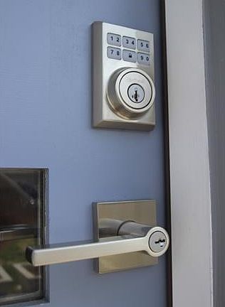 Never get locked out again with custom programmable dead bolt. Buttons light up. All house locks work with one key.