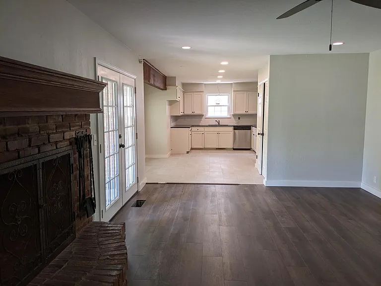 View from family room/den looking into the kitchen