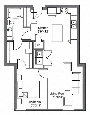 Floor plan Bottlehouse Loft 352