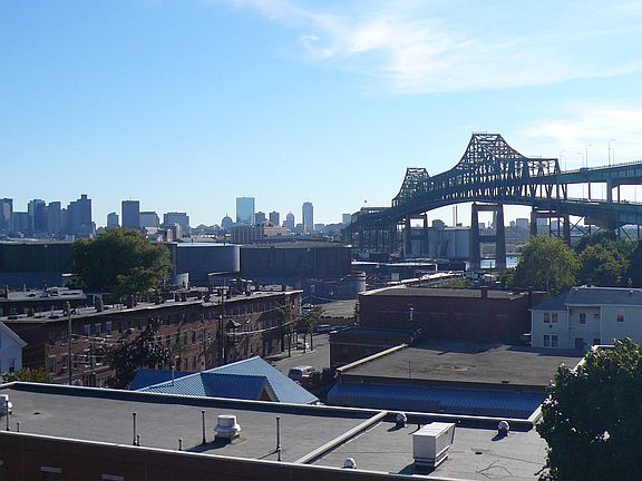 View of Boston and Tobin Bridge