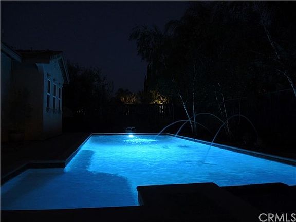 Color changing pool from royal blue, green, and red.