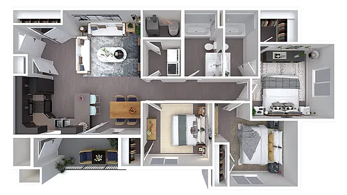 Floor plan 3 Bedroom 2 Bathroom