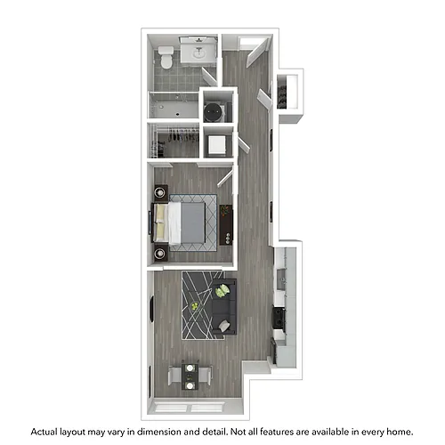 Floor plan 1x1 539 SF