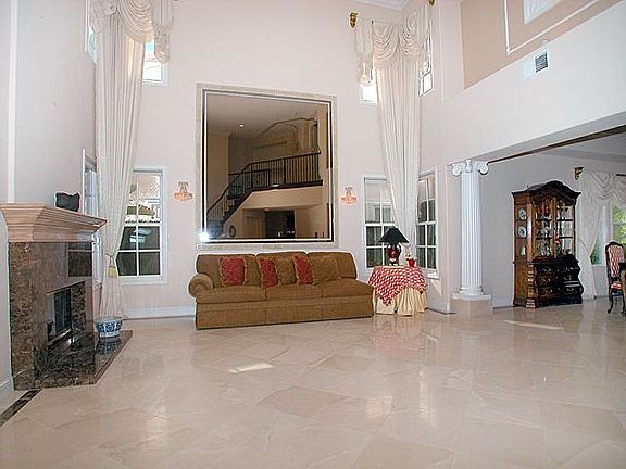 Living Room-High Ceilings, Fireplace