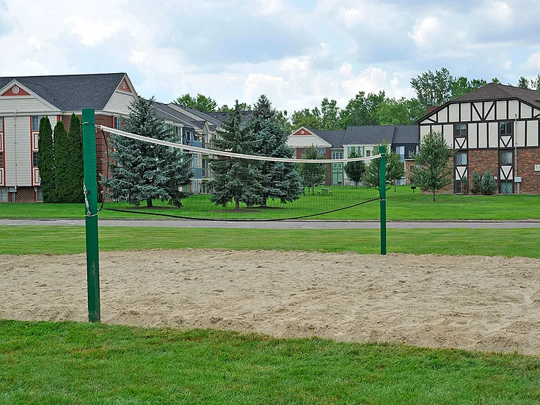 Sand volleyball court at Charter Oak Apartments, Davison, Michigan