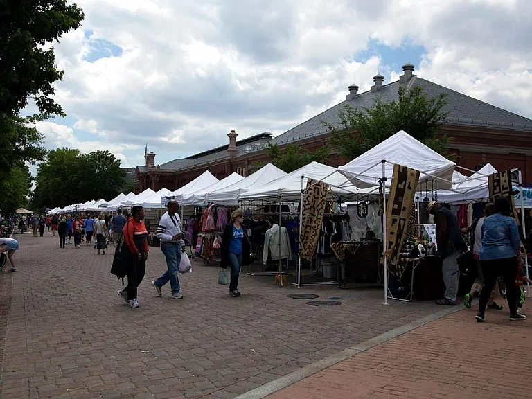Bustling Eastern Market (and the Metro's blue line) are 1/2