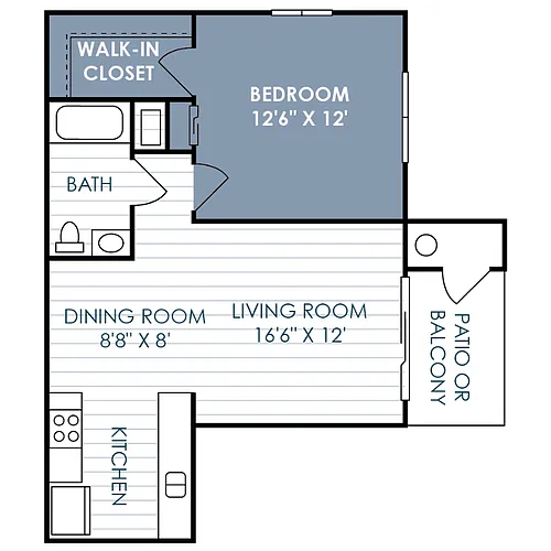 Floor plan 1 Bedroom 1 Bathroom A