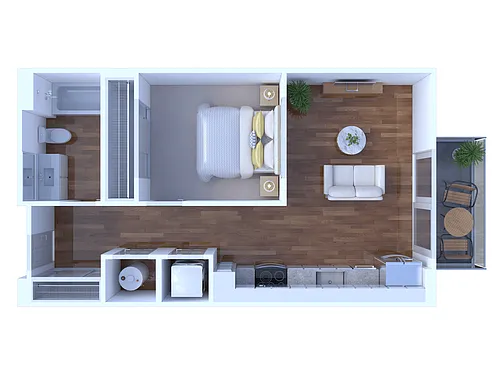 Floor plan 1 Bedroom/1 Bathroom-Jr. - B1