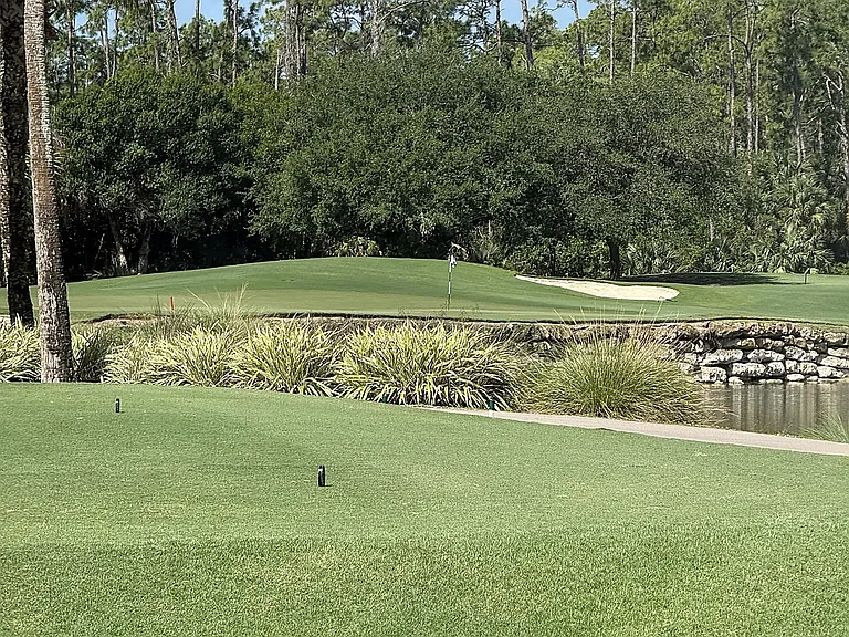Tee box off your patio to enjoy watching you or your friends tee off