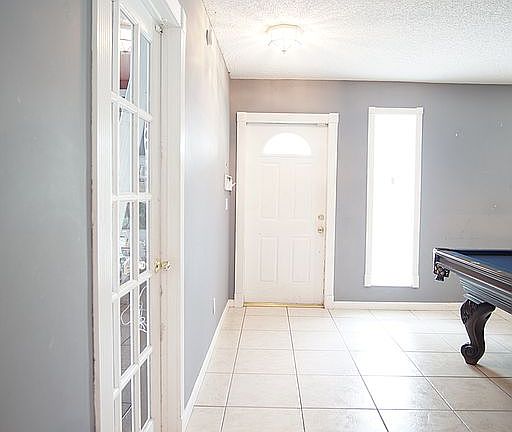 Front door, garage door