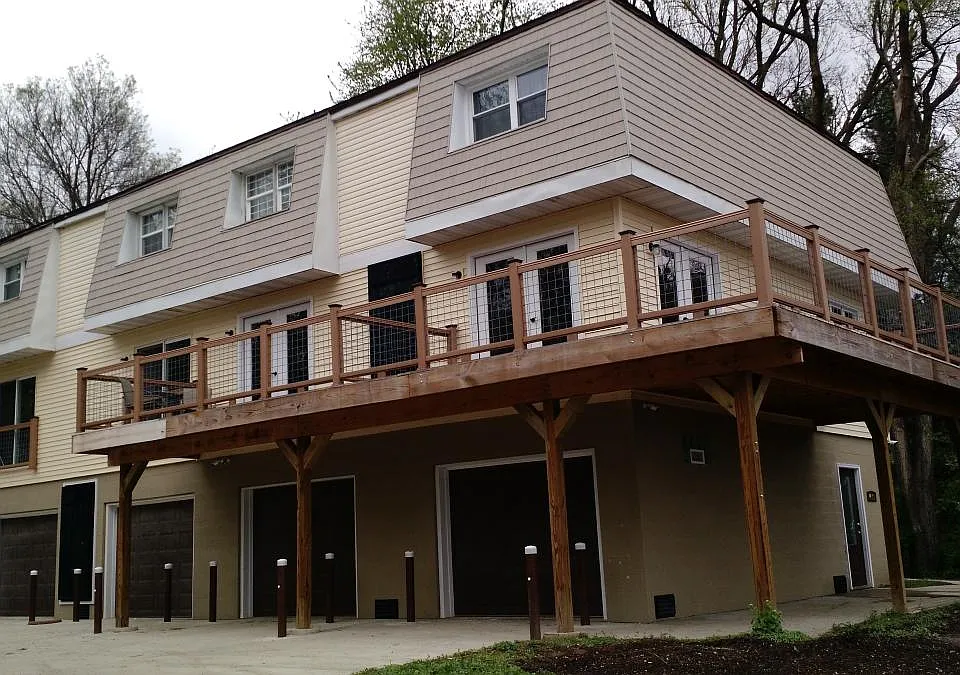 Garage entrances to all units