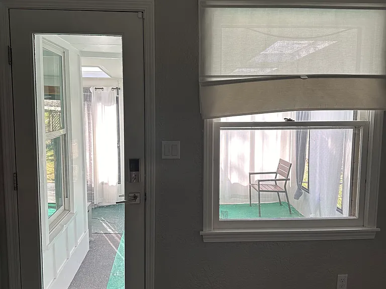 interior view of the enclosed sunroom porch