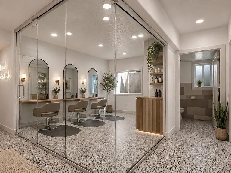 conference room, office 4 or hair styling room many options