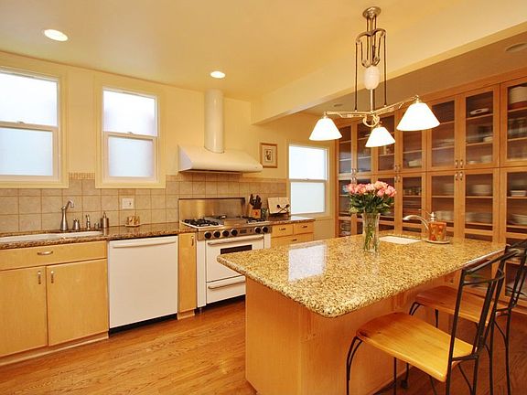 Remodeled kitchen with granite island